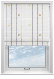 Merrily, Merry Stripy Violet - Twist&Fit Roman Blind